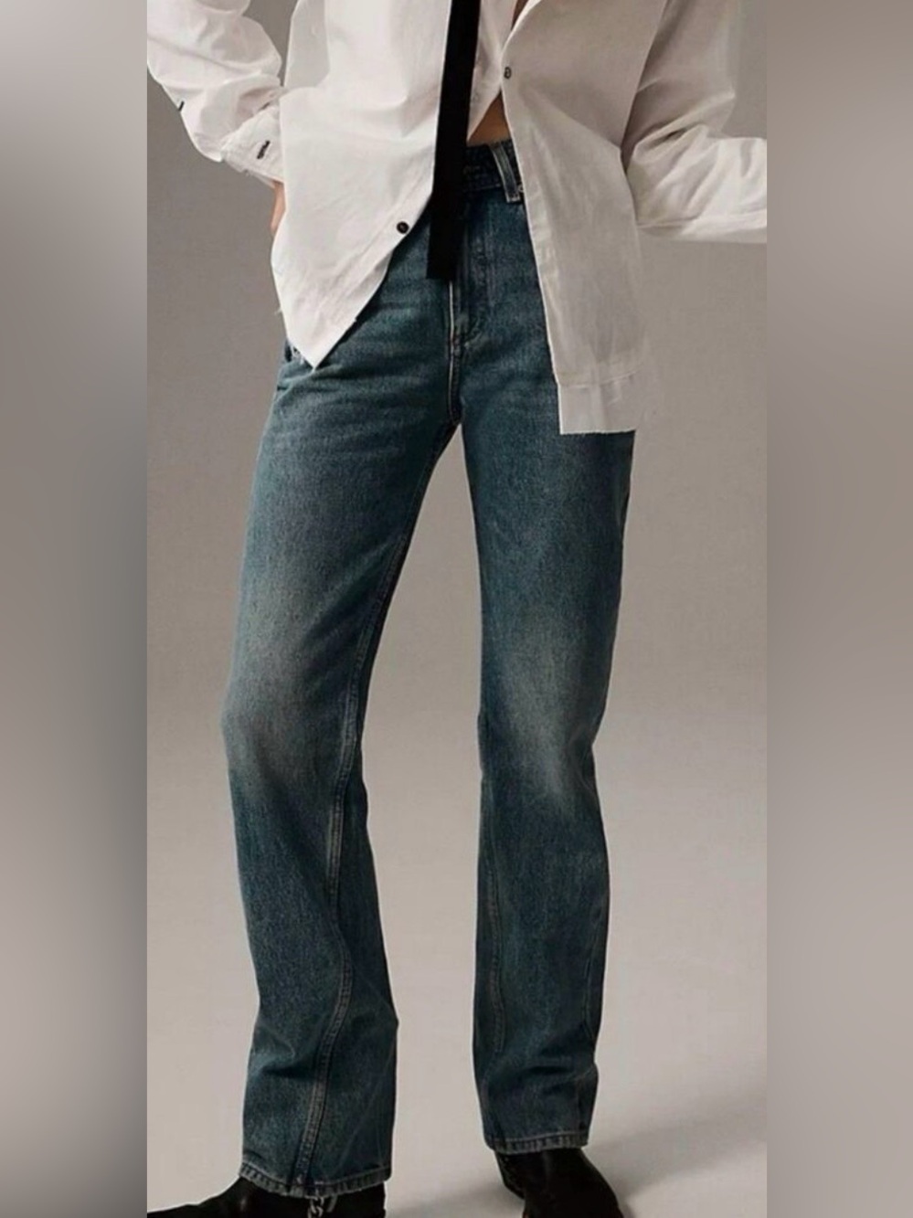 NEW FREE PEOPLE WE‎ THE FREE Xena High Rise Slim Straight Jeans Vintage Wash 29
